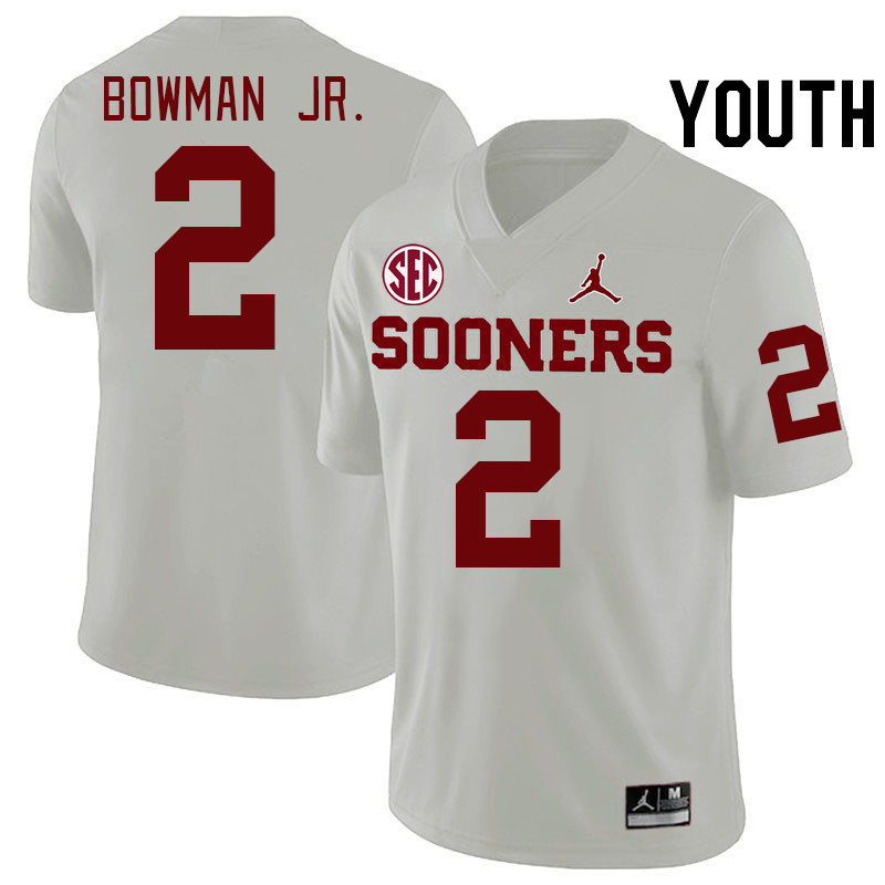 Youth #2 Billy Bowman Jr. Oklahoma Sooners 2024 SEC Conference College Football Jerseys-White